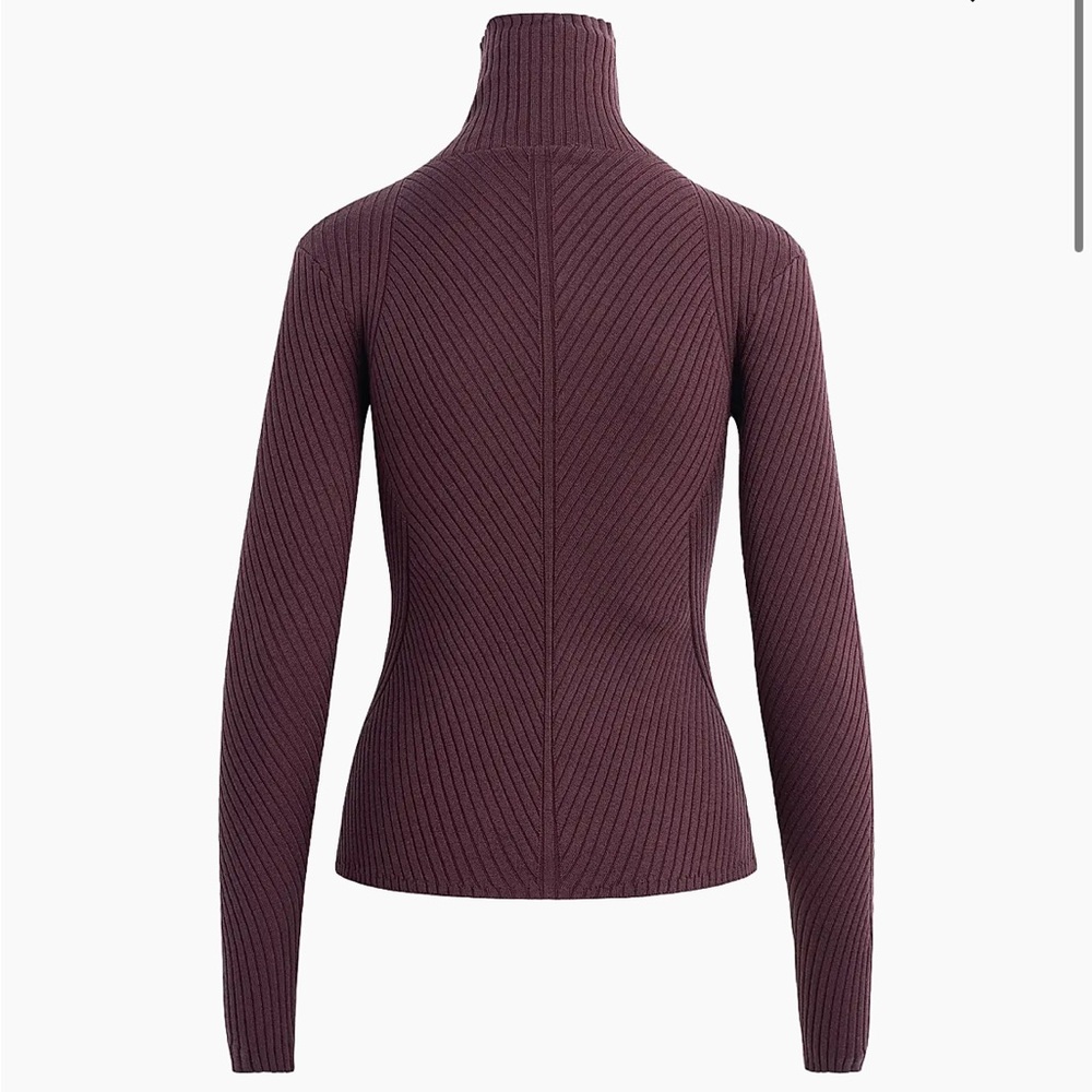 Favorite Daughter Be Your Girl Burgundy Ribbed Turtleneck Top Small